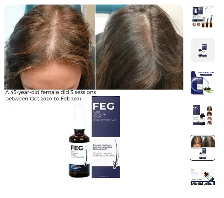 FEG Hair Growth Spray – Plant-Based Solution for Fuller, Stronger Hair