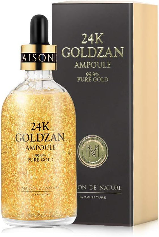 24k GOLDZAN AMPOULE 99.9% Pure Gold Serum of The Year in Korea - Maison de Nature which is effective in anti-aging Reduce fade, freckles, dark spots 